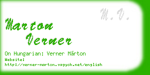 marton verner business card
