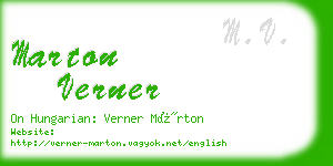 marton verner business card